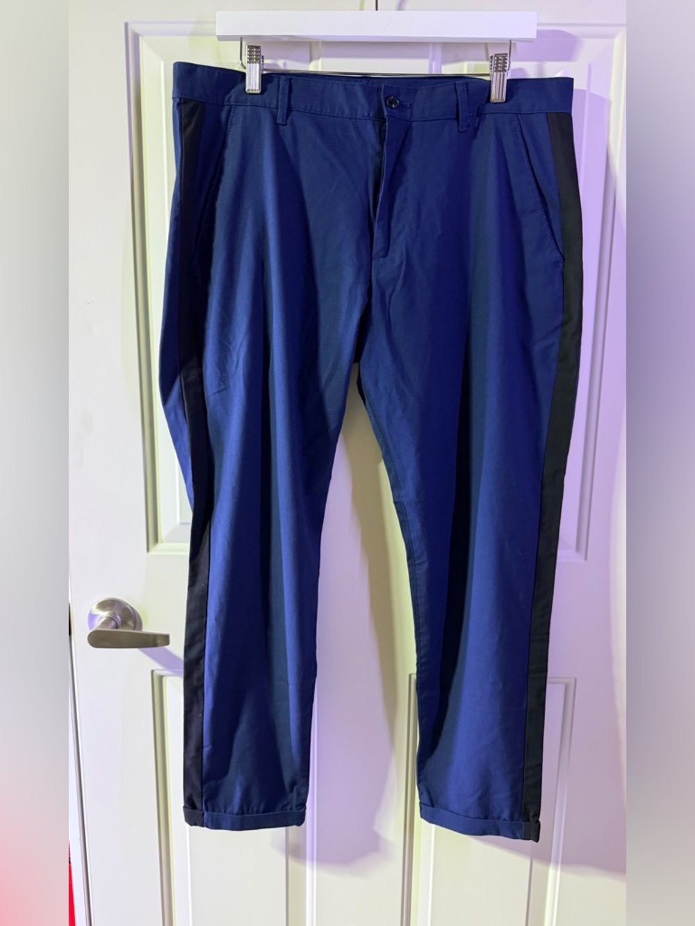 Zara Man’s Slim Dress Pants with Black Side Stripe- 34